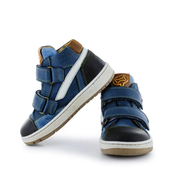 Fashion nabuk petrol + brandy Halfhoge Schoenen