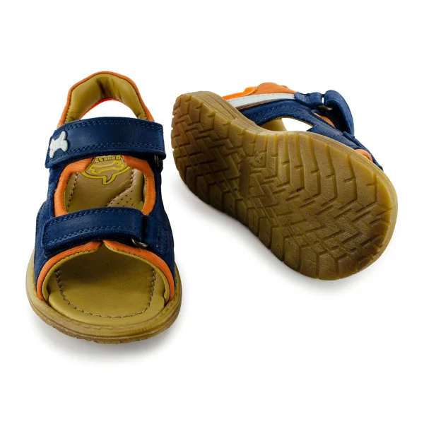 Outlet calf navy + brick Sandalen