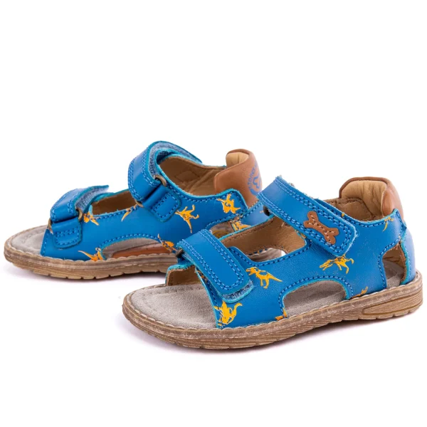 Clearance calf l.blue + cuoio Sandalen