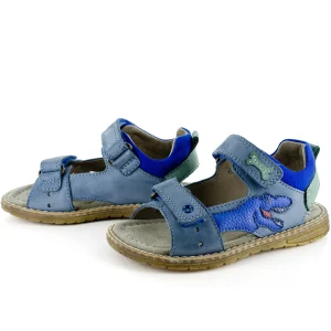 Discount calf denim + electric blue Sandalen