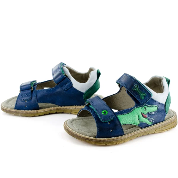 Hot calf navy + green Sandalen