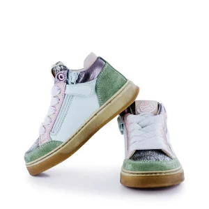 Fashion calf khaki + old rose Halfhoge Schoenen