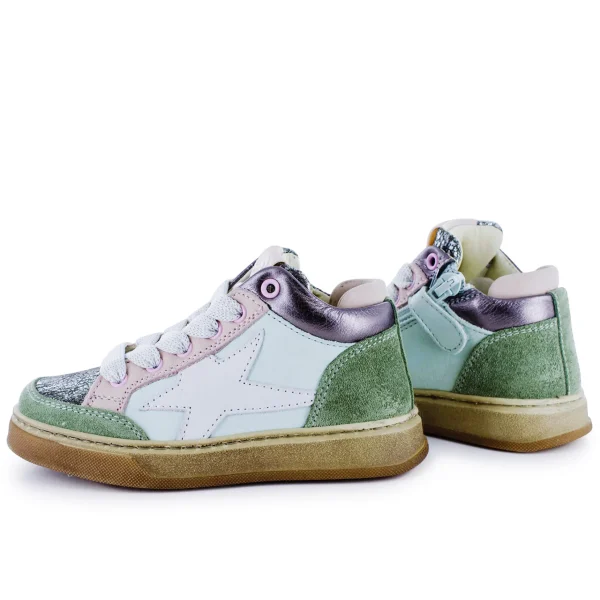 Fashion calf khaki + old rose Halfhoge Schoenen