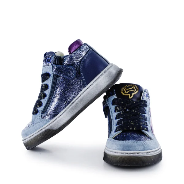 Online metal bluette + mauve Halfhoge Schoenen