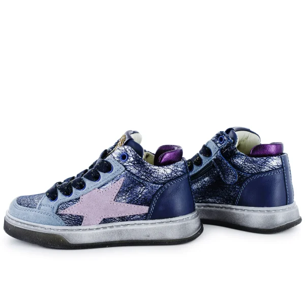 Online metal bluette + mauve Halfhoge Schoenen