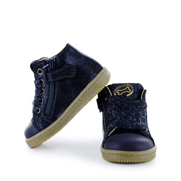 Outlet metal blue Halfhoge Schoenen
