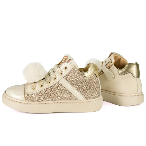 Fashion calf - metal ecrù + platin Halfhoge Schoenen