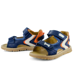 Discount calf navy + brick Sandalen