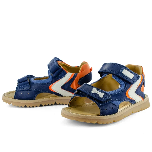 Discount calf navy + brick Sandalen