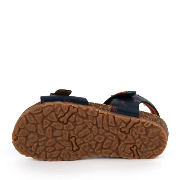 Sale calf navy + brick Sandalen