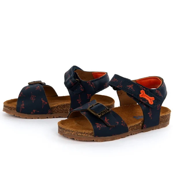 Sale calf navy + brick Sandalen