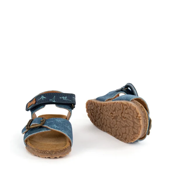 Discount calf navy + ice-blue Sandalen