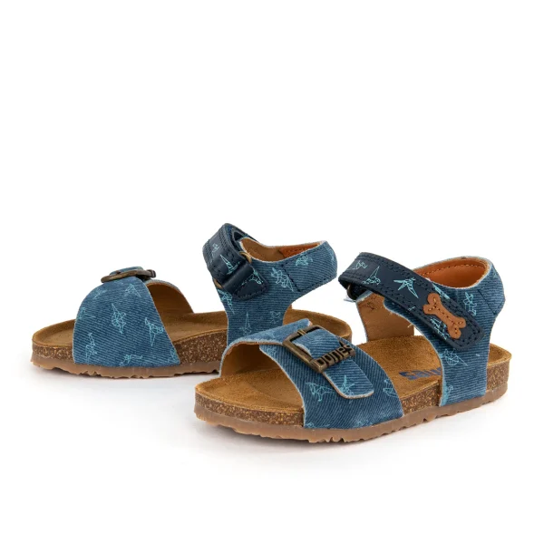 Discount calf navy + ice-blue Sandalen