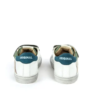 Online calf white + moss Lage Schoenen