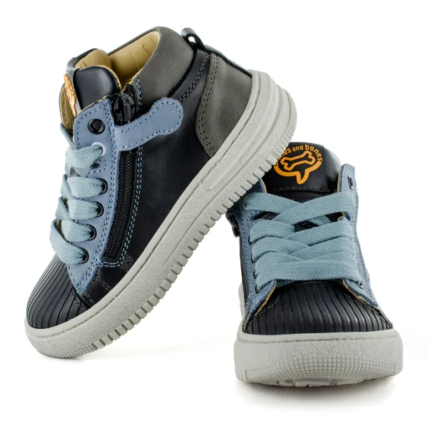Online calf black + denim Halfhoge Schoenen