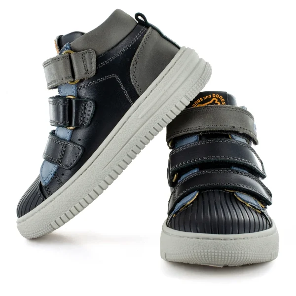 Online calf black + denim Halfhoge Schoenen