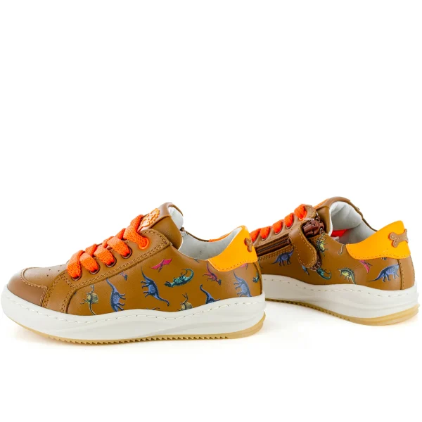 Fashion calf cuoio + orange fluo Lage Schoenen