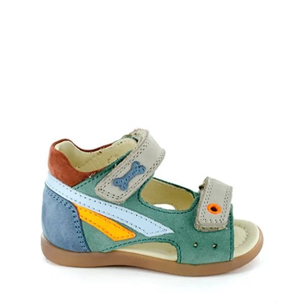 Discount calf cuoio + denim Sandalen