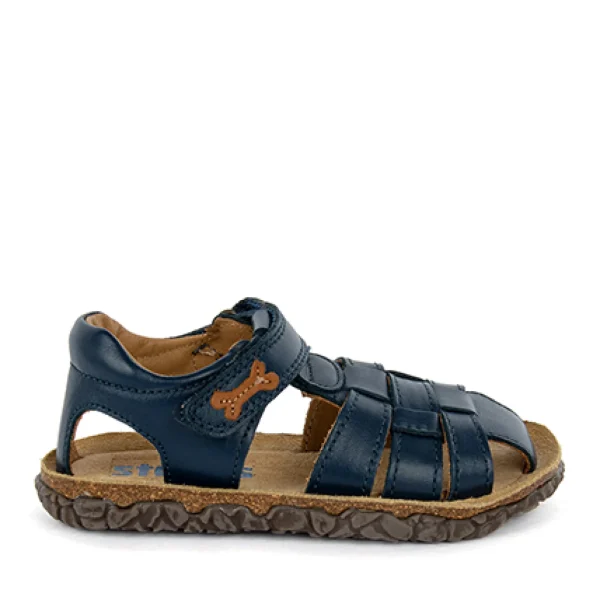 New calf ocre + navy Sandalen