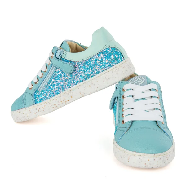 Fashion calf - glitter aqua Halfhoge Schoenen