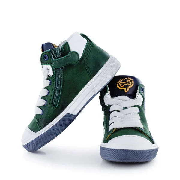 Hot calf d.green + white Sneakers