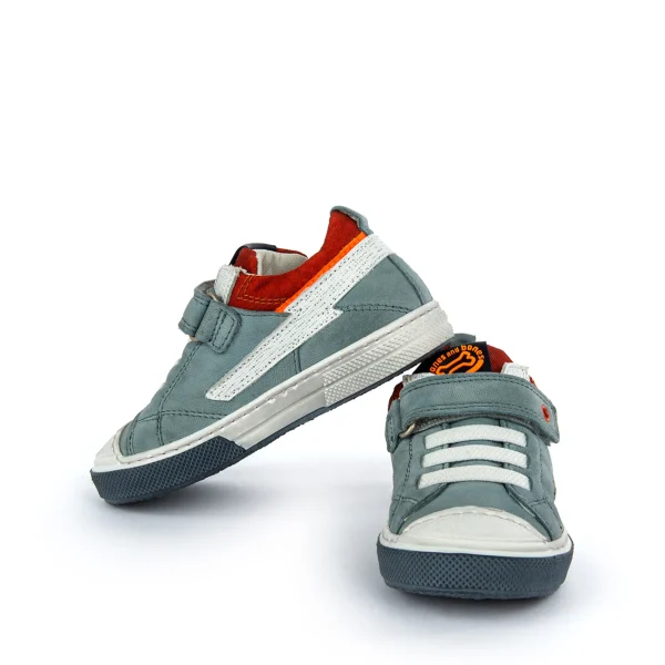 Discount calf steelblue + brick Lage Schoenen