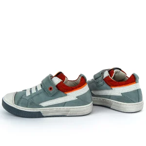 Discount calf steelblue + brick Lage Schoenen