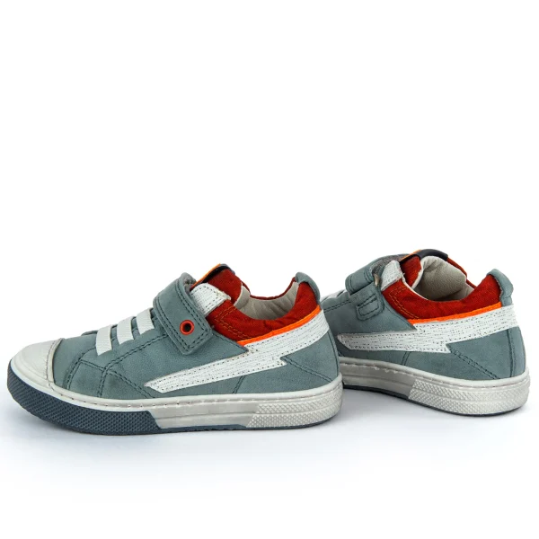 Discount calf steelblue + brick Lage Schoenen