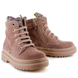 Outlet crs - glitter o.rose + nude Enkellaarsjes