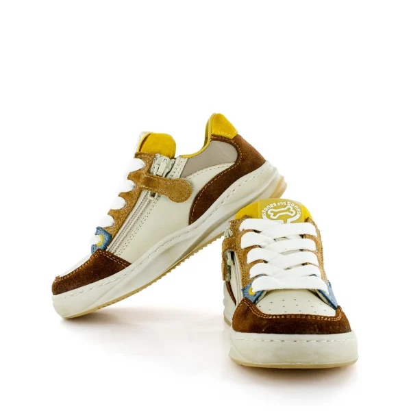 New crs - calf cognac + cream Lage Schoenen