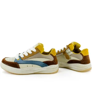 New crs - calf cognac + cream Lage Schoenen